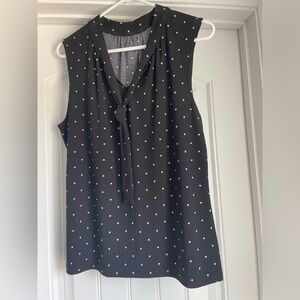 Talbots Tie Neck Tank in square dot - L